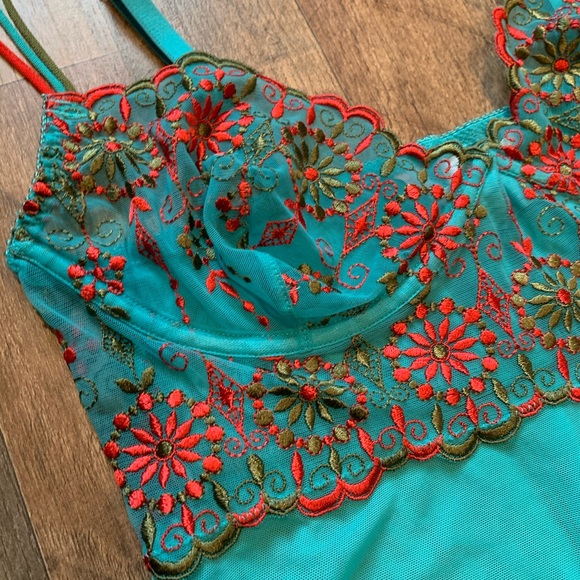 VS Vintage Y2K Pink Label Moroccan Embroidered Bohemian Crystal Babydoll & Panty - Picture 9 of 15